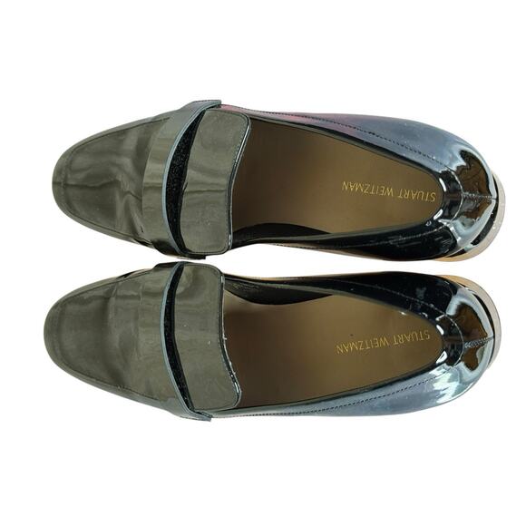 Stuart Weitzman Sleek 60 Black Patent Leather Loafer Heels Size 8B with Dustbag - Picture 8 of 12